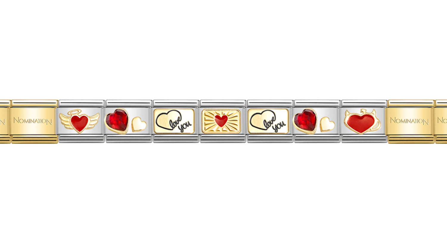 Nomination Link 18K zawieszka złoto Serce i napis Love You 030284 60.png